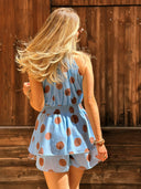 Combishort à pois bleu